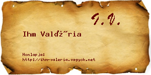 Ihm Valéria névjegykártya